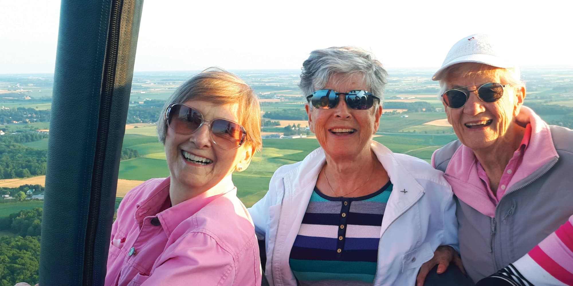 Residents from Steeplechase Retirement Residence in Oxford, Florida in a hot air balloon