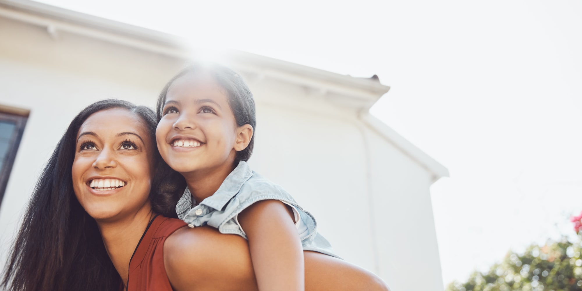 A lady and her daughter outside of an apartment at Central Park Estates in Novi, MI