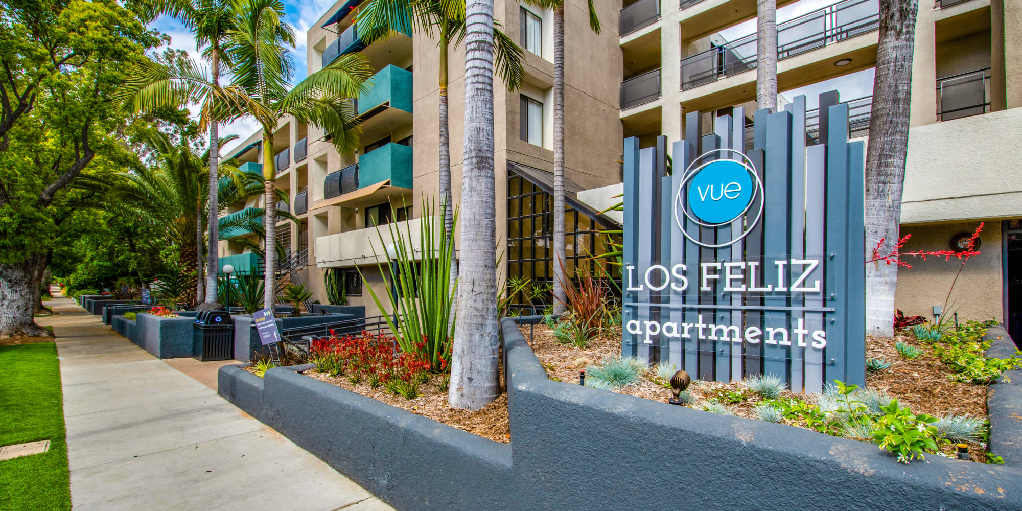 Our monument sign welcoming residents and guests to Vue Los Feliz in Los Angeles, California