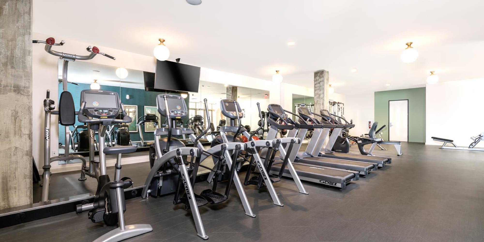 Well-equipped onsite fitness center at Mission Hills in Camarillo, California