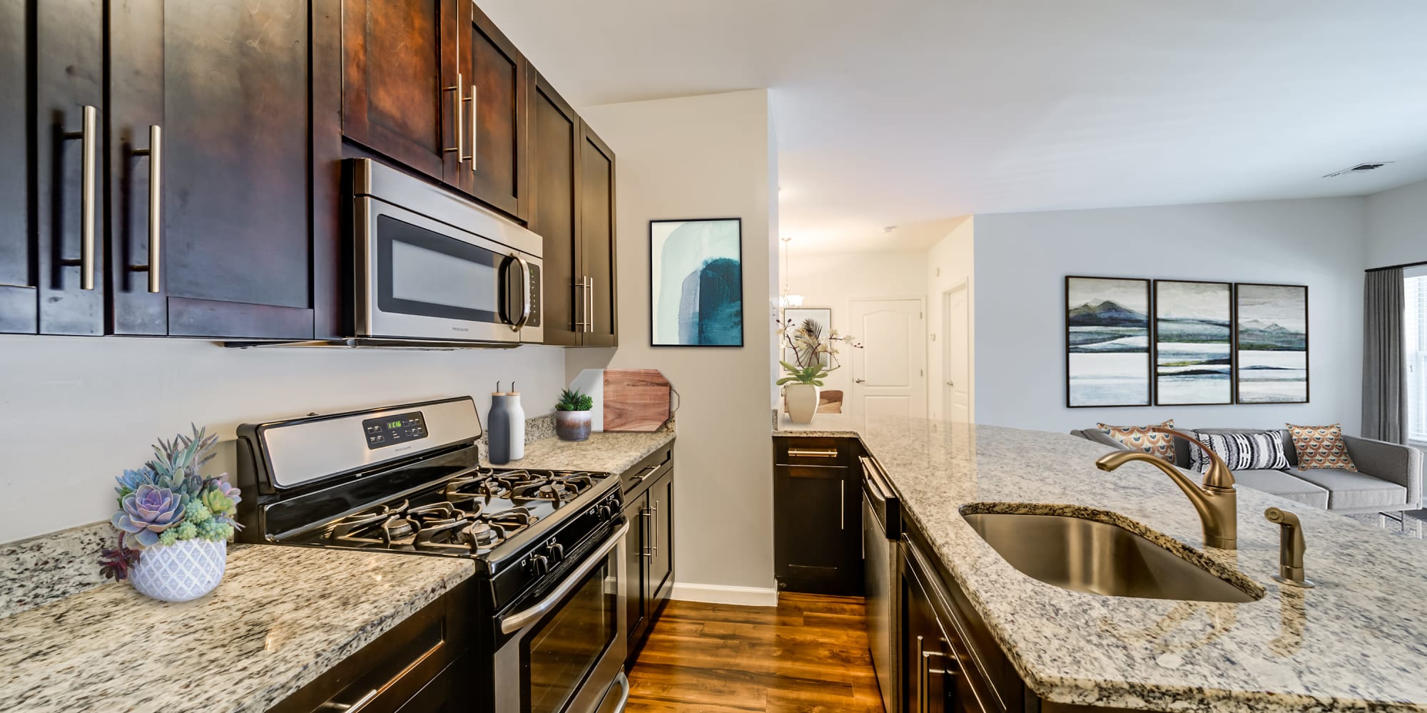 Kitchen at Sofi Gaslight Commons in South Orange, New Jersey