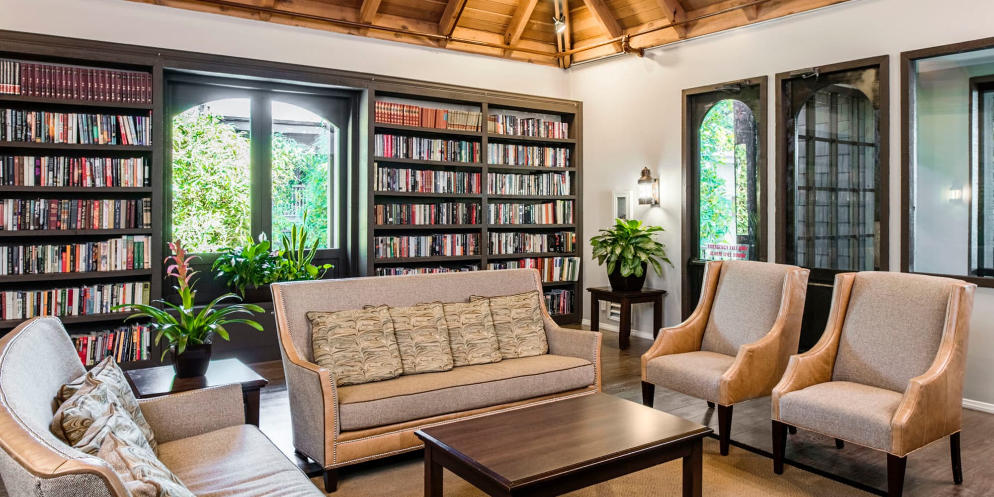 Resident library in the clubhouse at Mariners Village in Marina del Rey, California