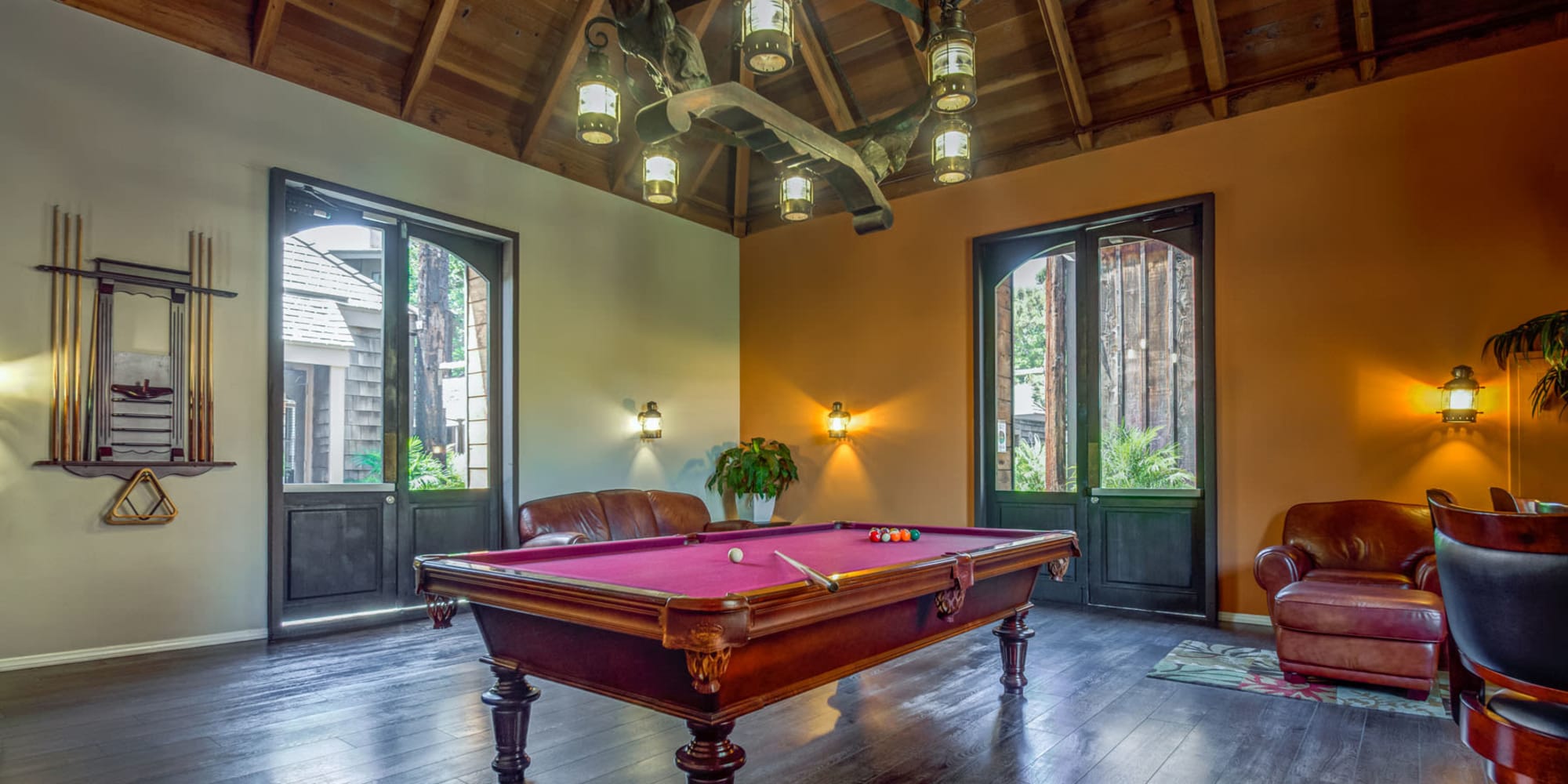 Billiards table and more in the clubhouse game room at Mariners Village in Marina del Rey, California