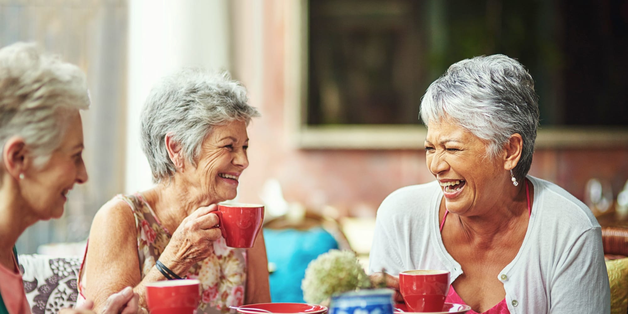 Women drinking coffee at Blossom Ridge in Oakland Charter Township, Michigan