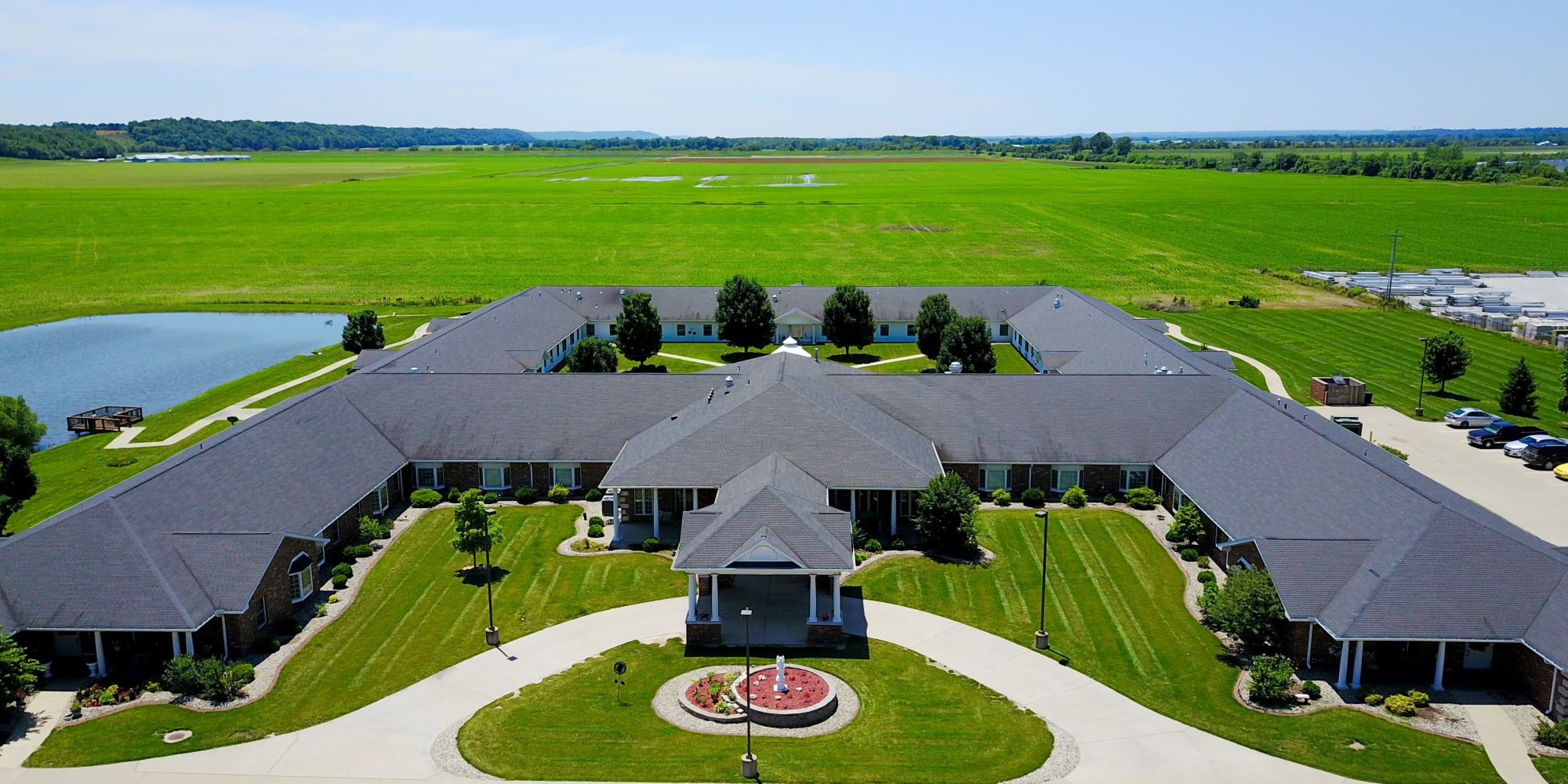 Aerial rendering of a Garden Place Senior Living community