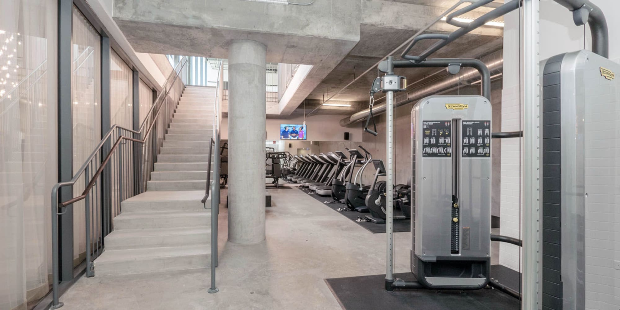 Fitness center for residents to use anytime at The Parker Fulton Market in Chicago, Illinois