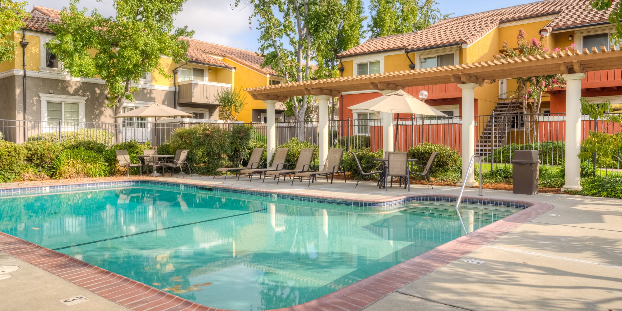 refreshing pool at Peppertree Apartment Homes, in San Jose, California.