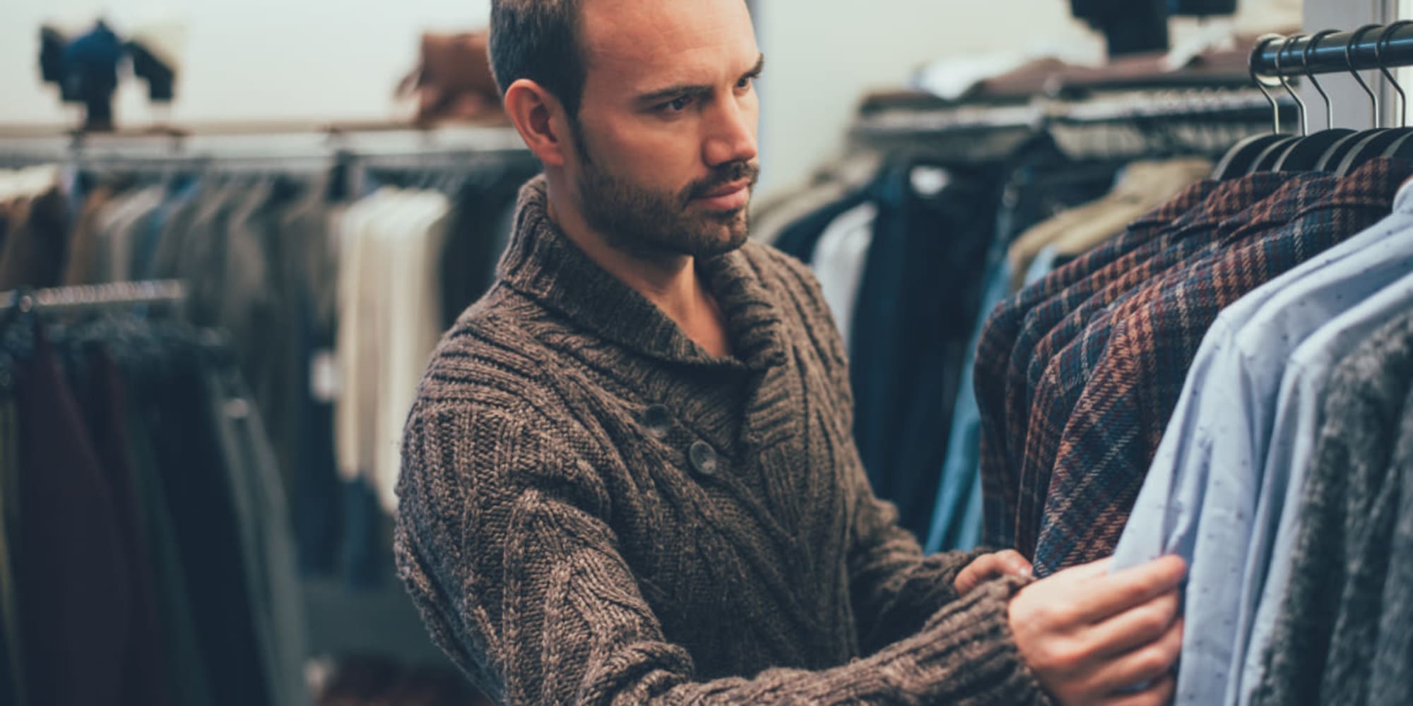 Man shopping near Portico in Fullerton, California