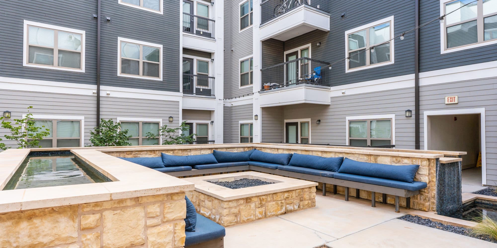 Outdoor firepit at The Everett at Ally Village in Midland, Texas