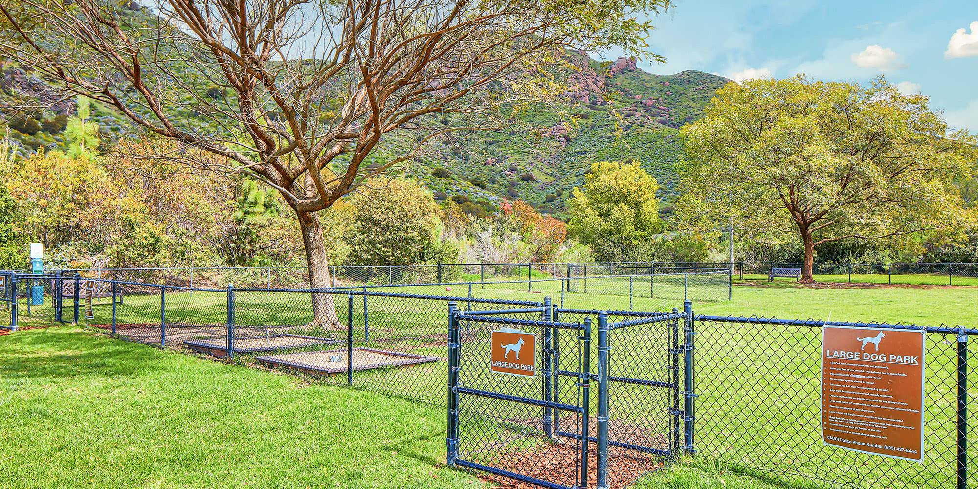 Spacious dog park at Mission Hills in Camarillo, California