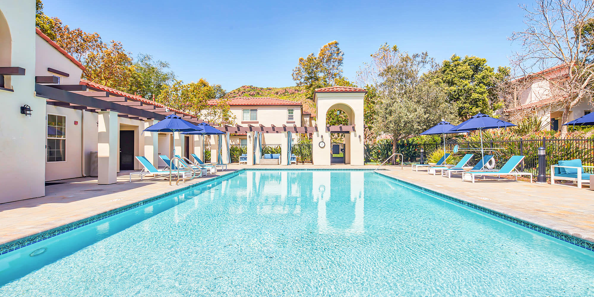 Resort-style swimming pool at Mission Hills in Camarillo, California