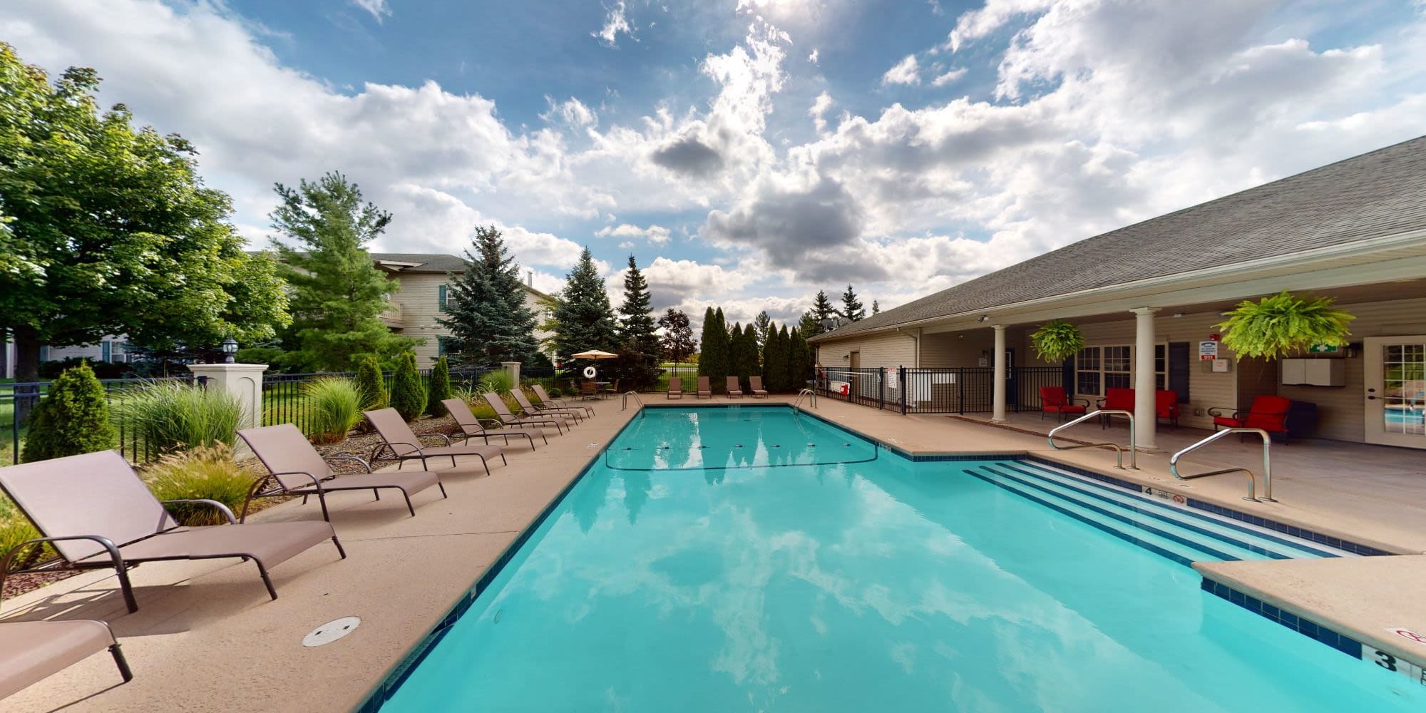 Outdoor swimming pool at Park Lane Apartments in Depew, New York