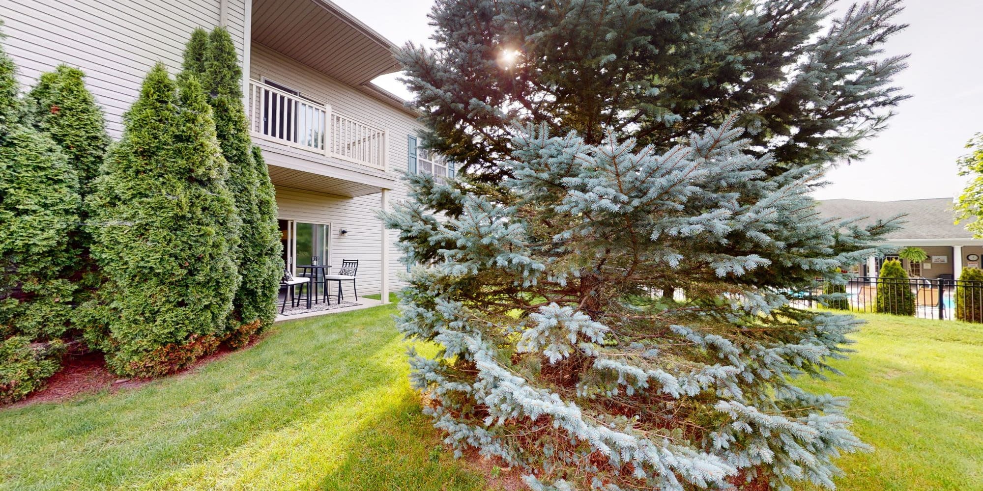 Exterior building with balcony at Park Lane Apartments in Depew, New York