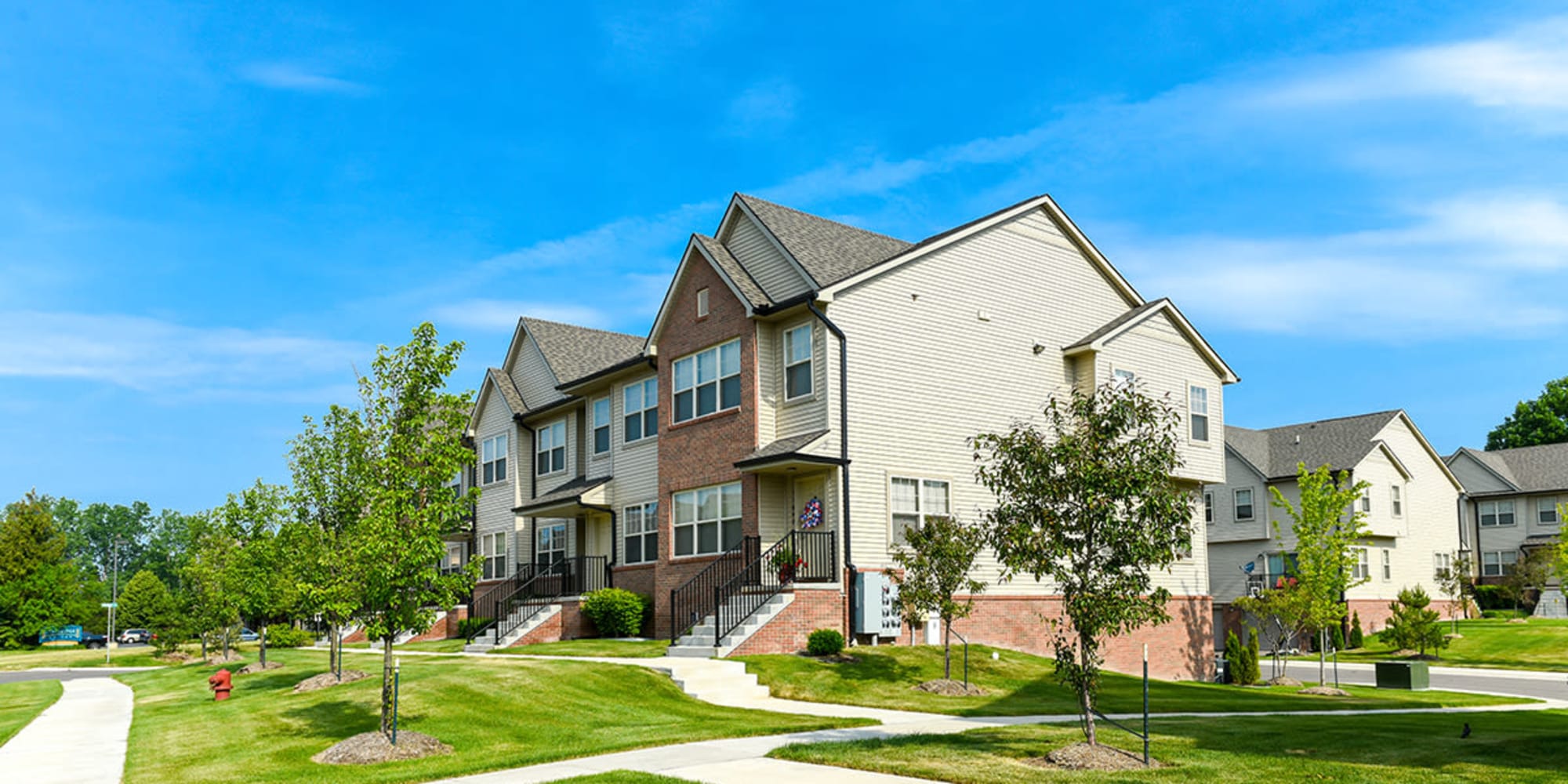 Quality buildings at Encore Townhomes in Utica, Michigan