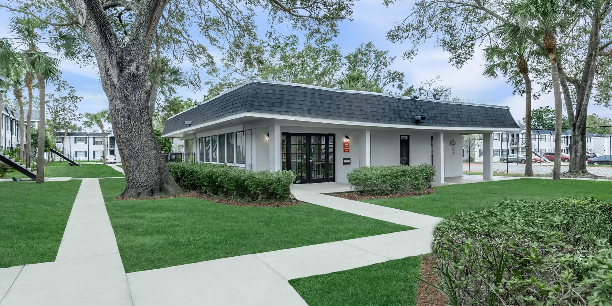 Path to the clubhouse at Magnolia Court in Orlando, Florida