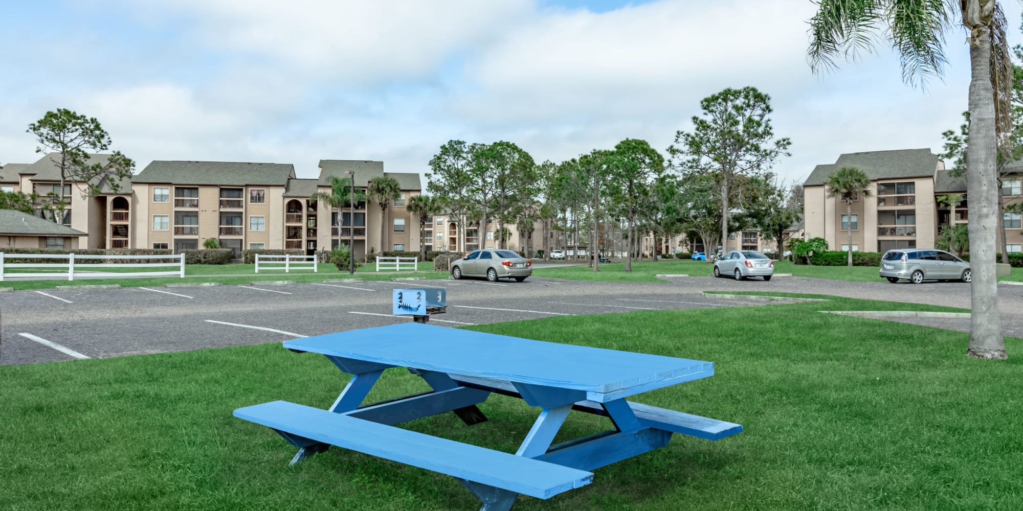 Picnic area outside of The Cascades at Kissimmee in Kissimmee, Florida