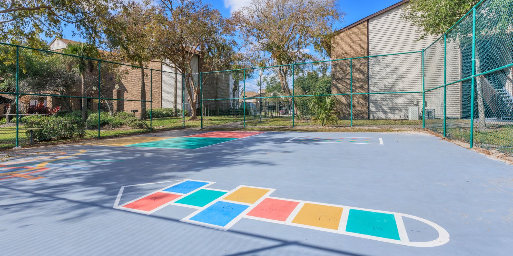 Play area with hopscotch at Millenium Cove in Orlando, Florida