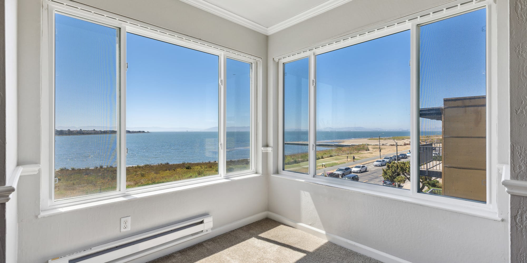 Ocean View From Inside Apartment Home at Tower Apartment Homes in Alameda, California