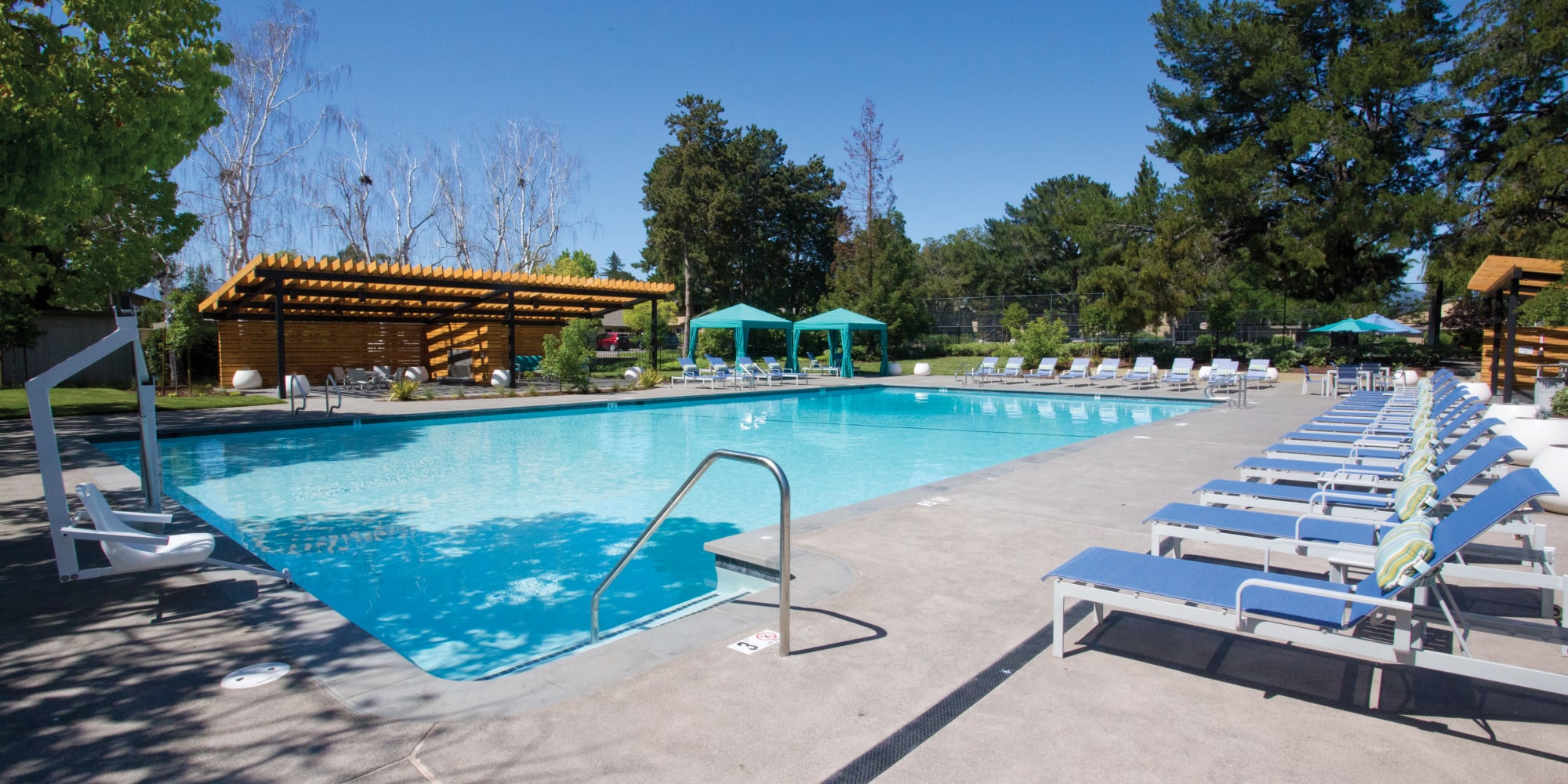 Pool area at The Villages at Cupertino in Cupertino, California