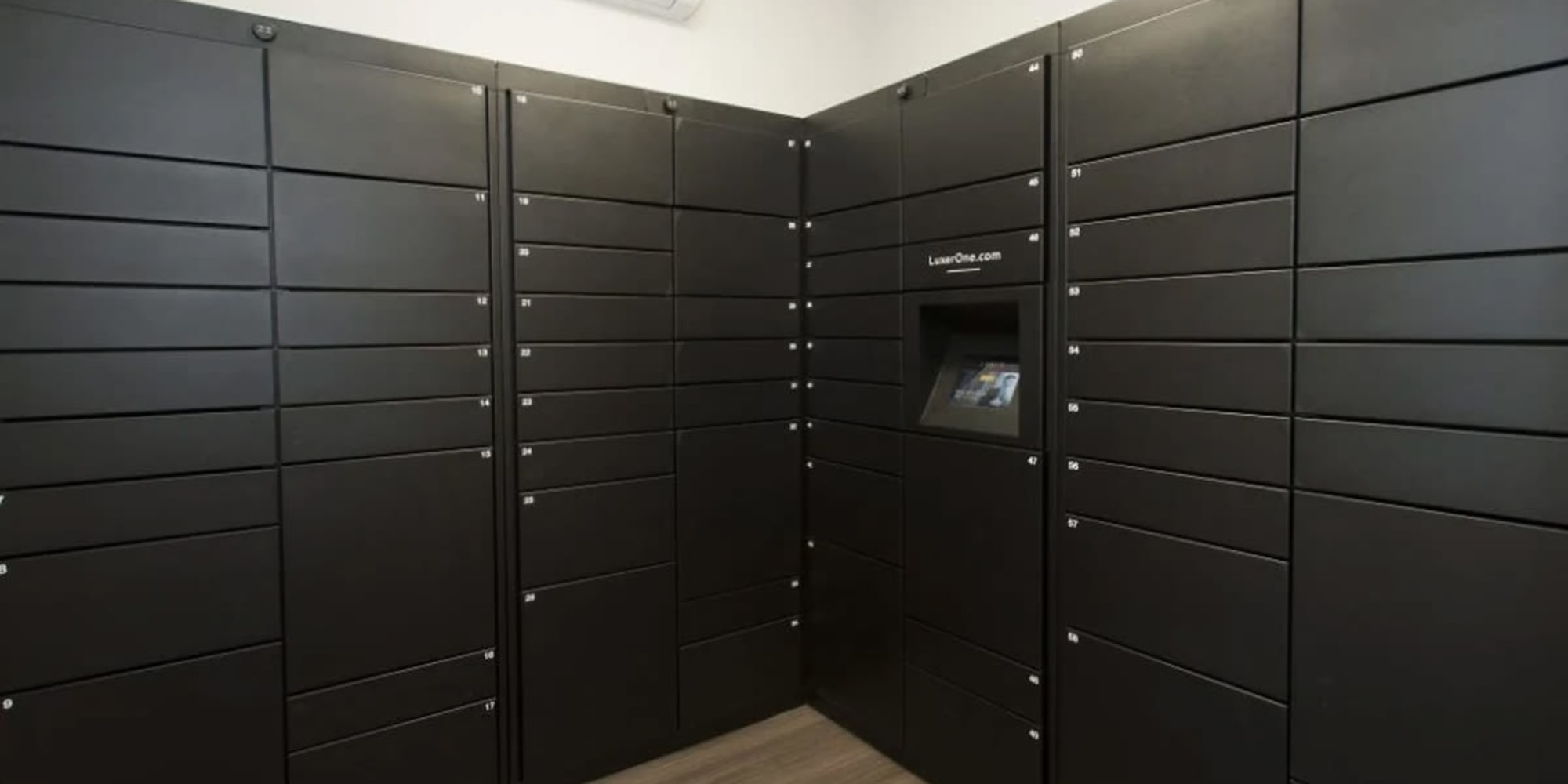 Amazon Hub package lockers at Villagio Luxury Apartments in Sacramento, California