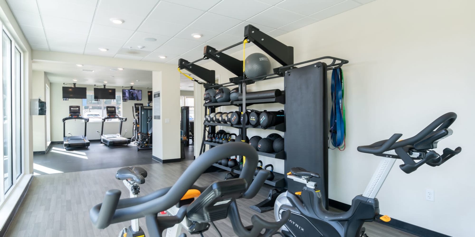 Fitness center at Towne Centre Apartments in Lathrop, California