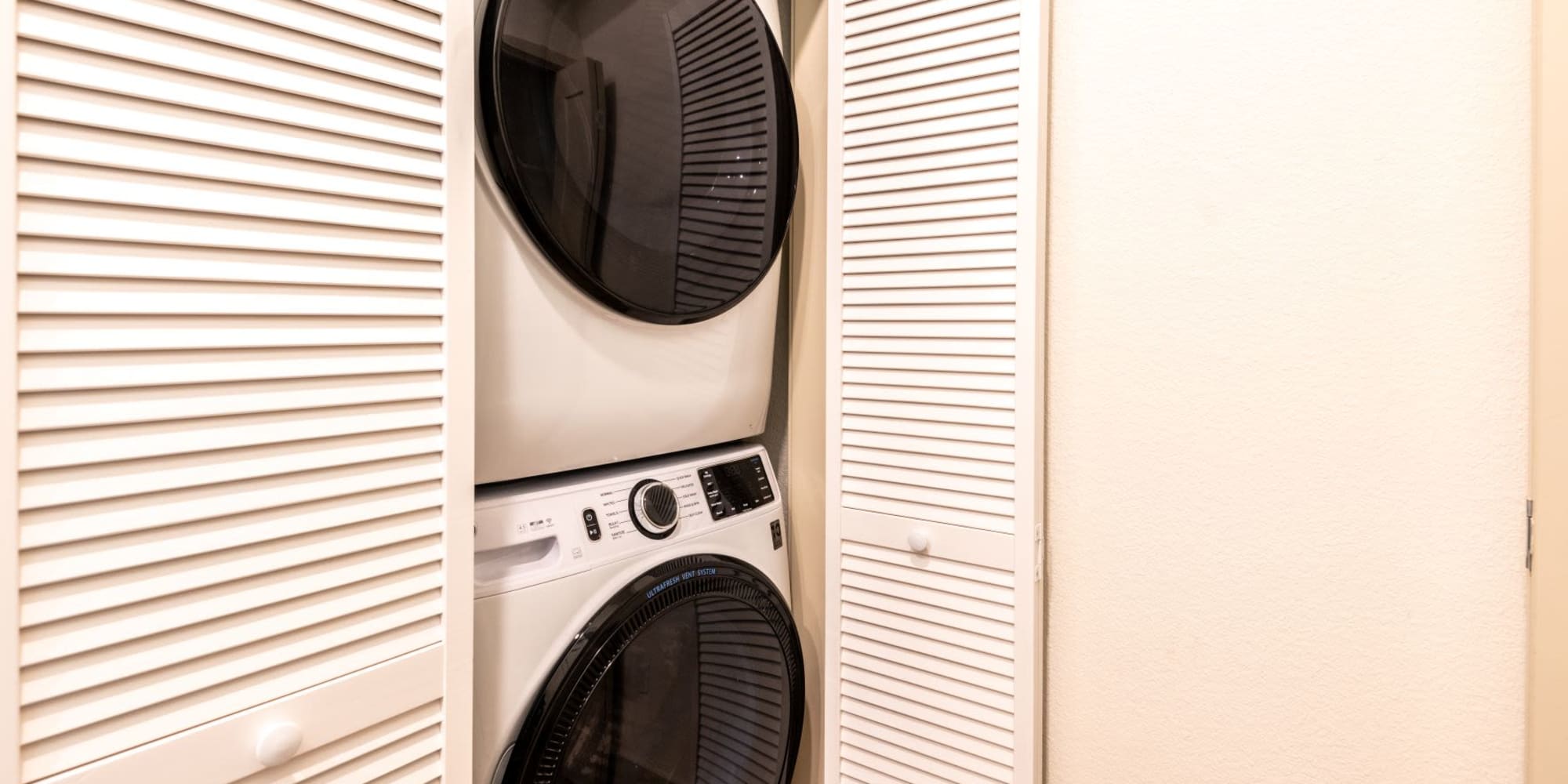 In-home washer and dryer at Towne Centre Apartments in Lathrop, California