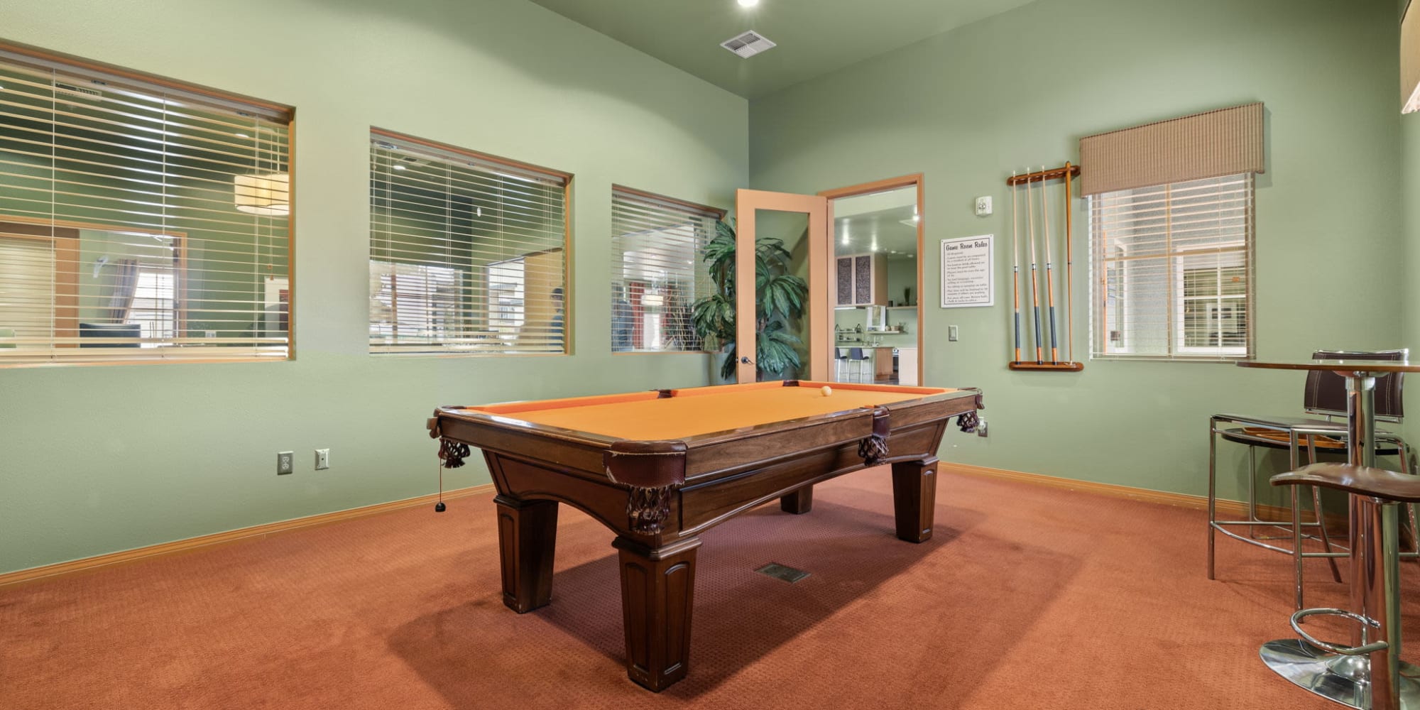 Pool table at The Trails at Pioneer Meadows in Sparks, Nevada