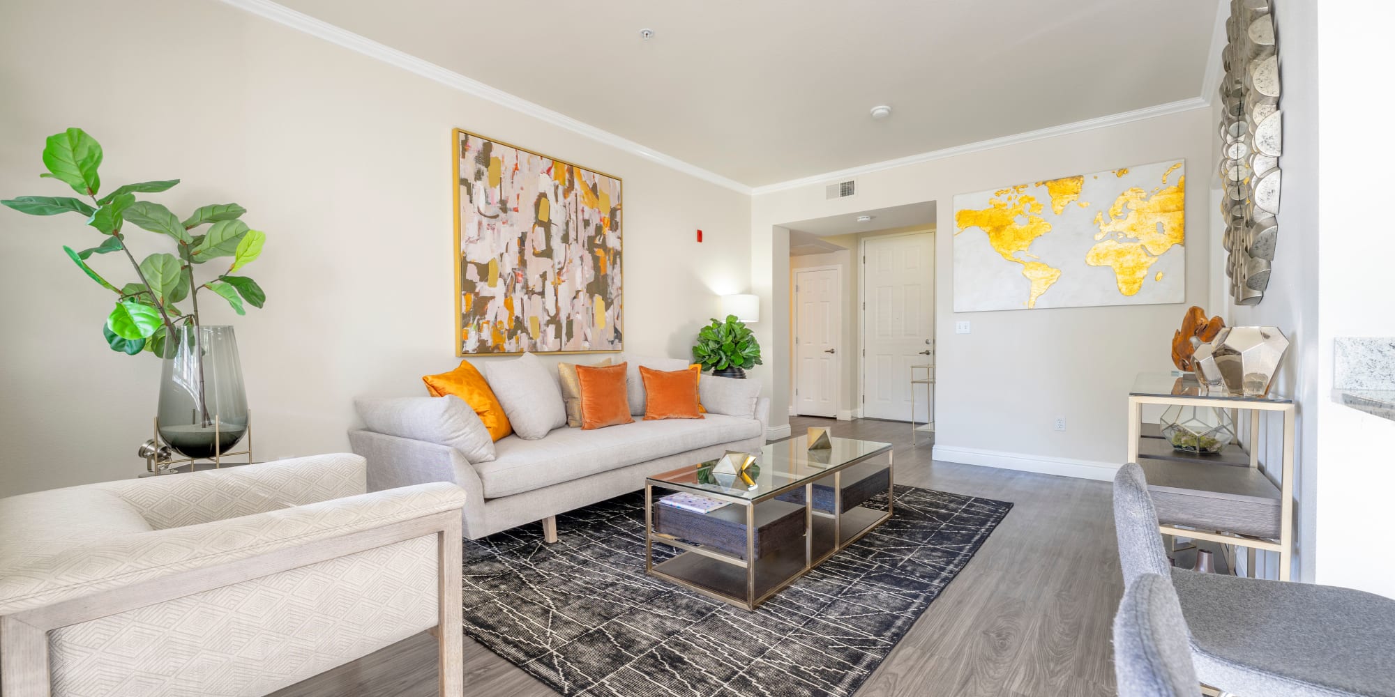 Living room at Villagio Luxury Apartments in Sacramento, California