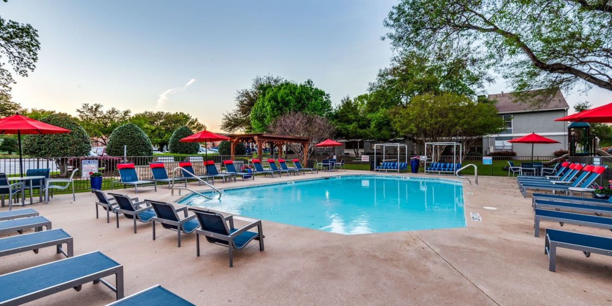 Swimming pool & sundeck  at Hurst, Texas at Valley Oaks 