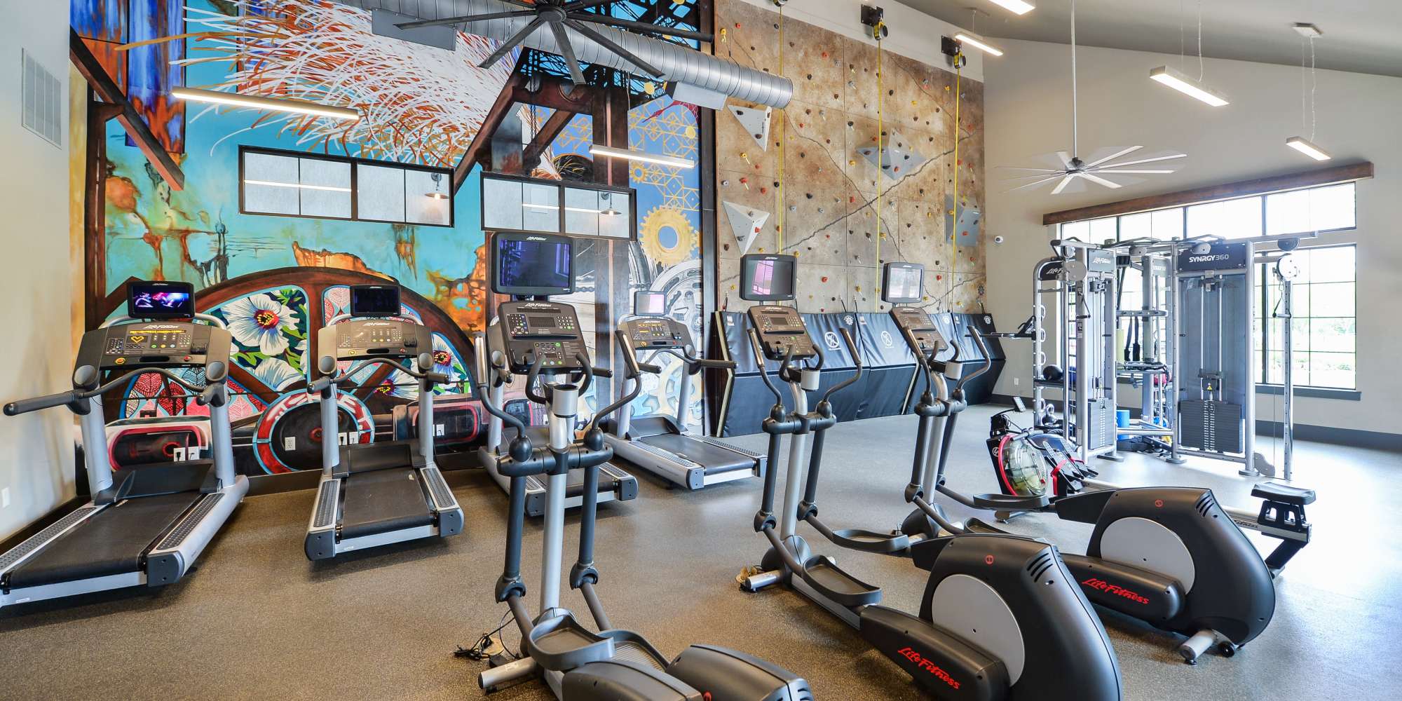 Fitness center at Riverworks in Phoenixville, Pennsylvania