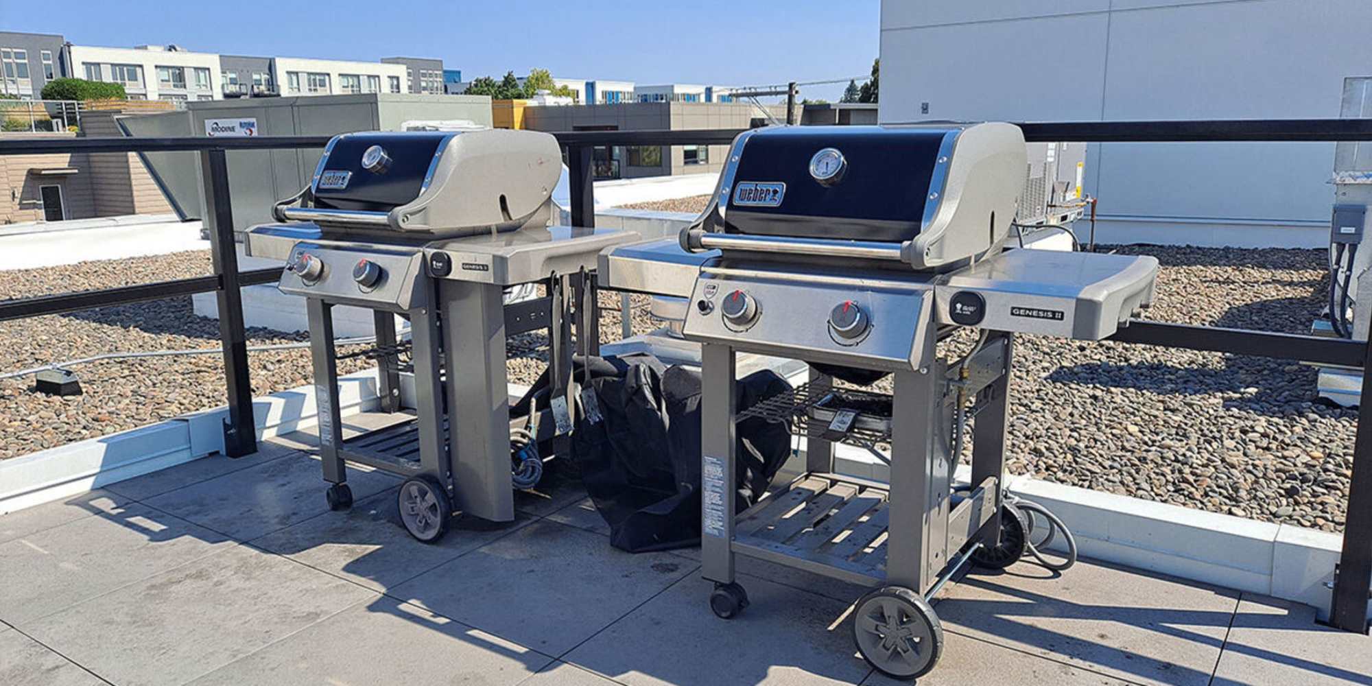 Barbecues on the rooftop deck at Koz on 13th in Portland, Oregon