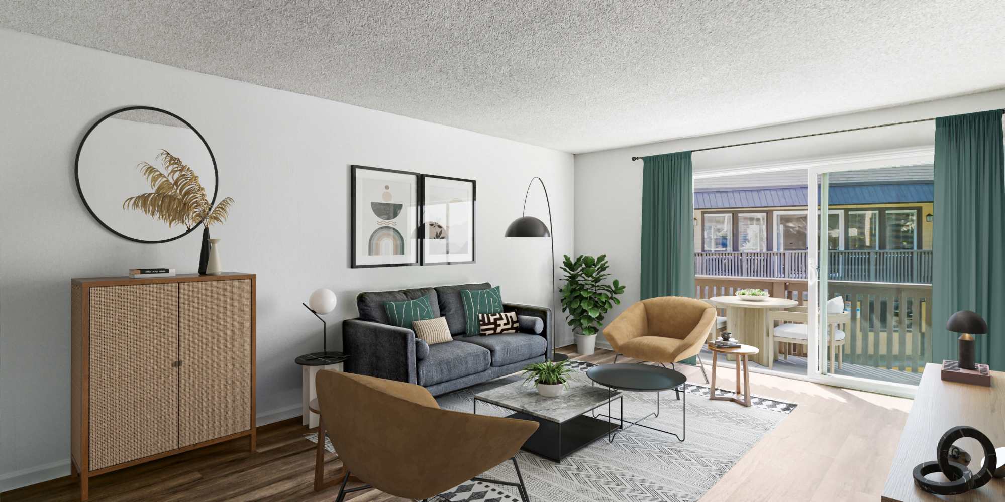 Living room area at The Ralston at Belmont Hills in Belmont California