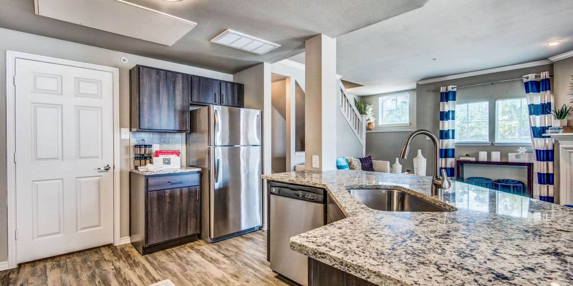 modern kitchen at The Station at MacArthur in Irving, Texas
