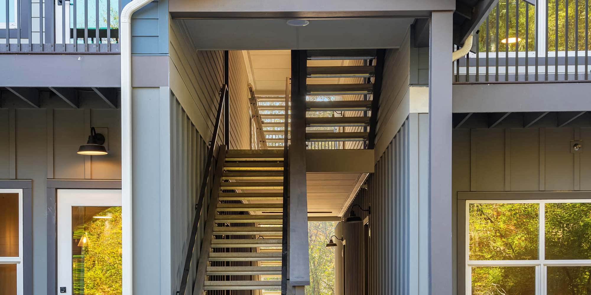Exterior stairs in a building at Alder Walk in Puyallup, Washington
