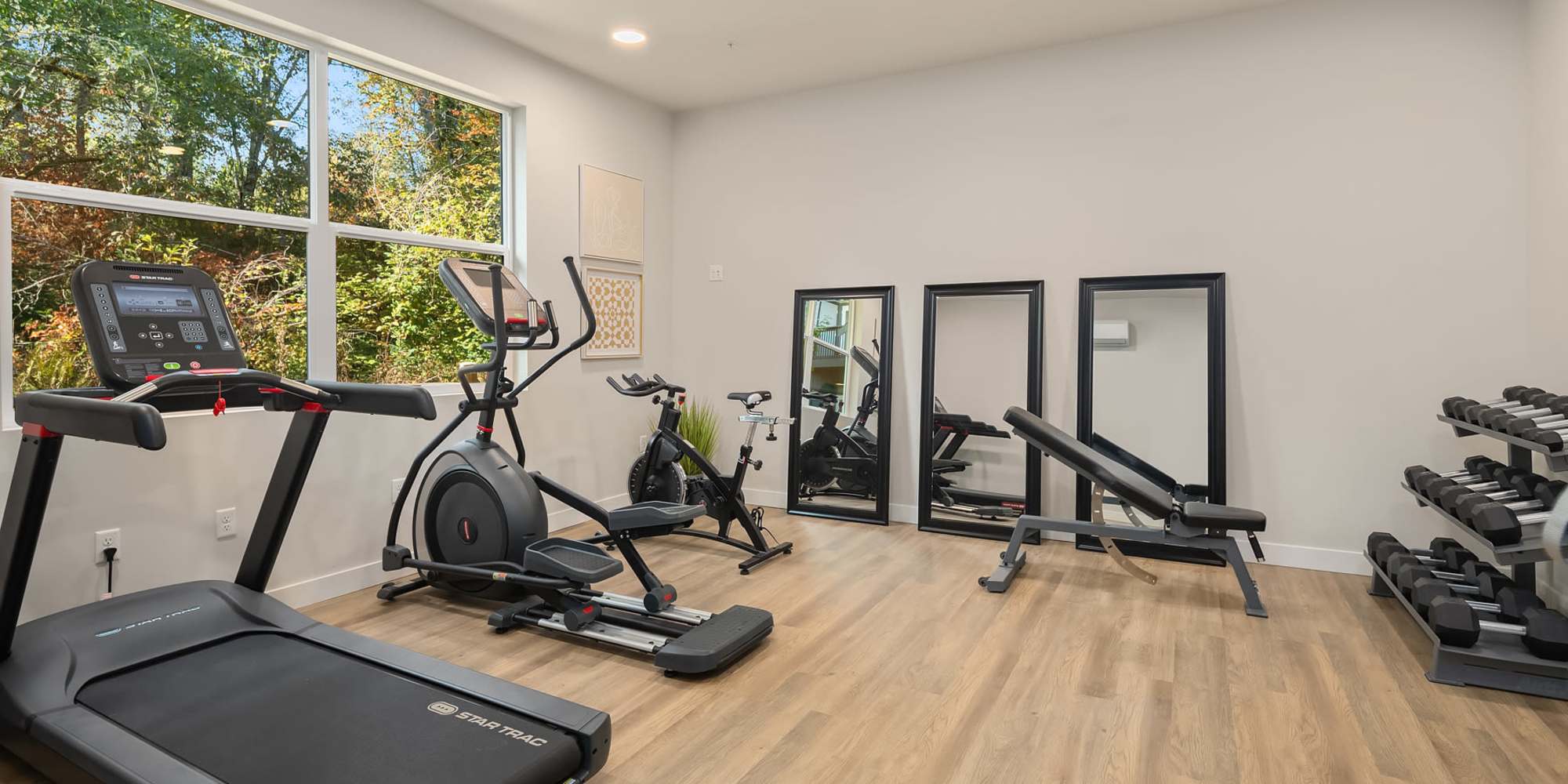 Treadmill and other fitness equipment at Alder Walk in Puyallup, Washington