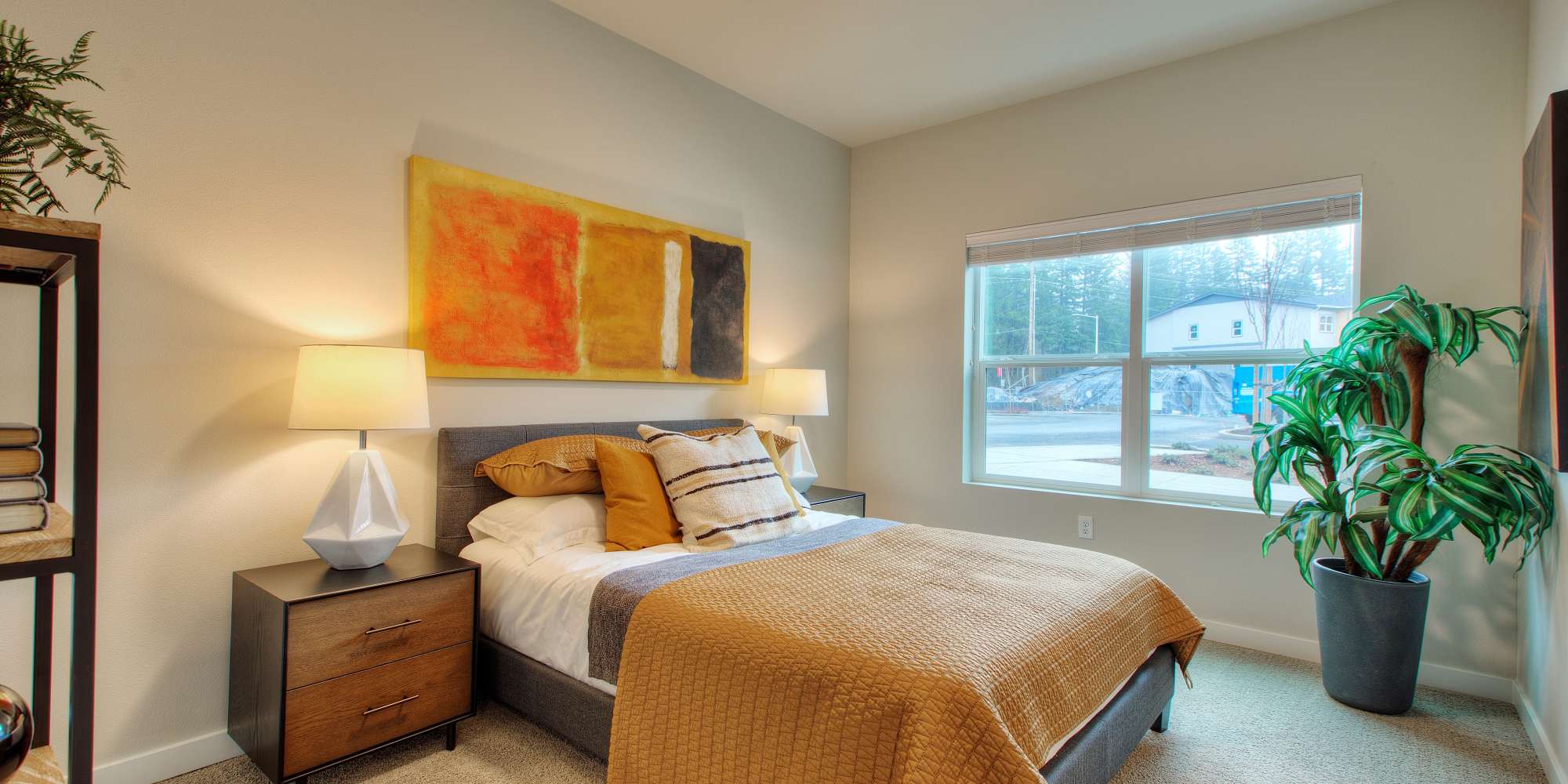Bedroom with large window at Alder Walk in Puyallup, Washington