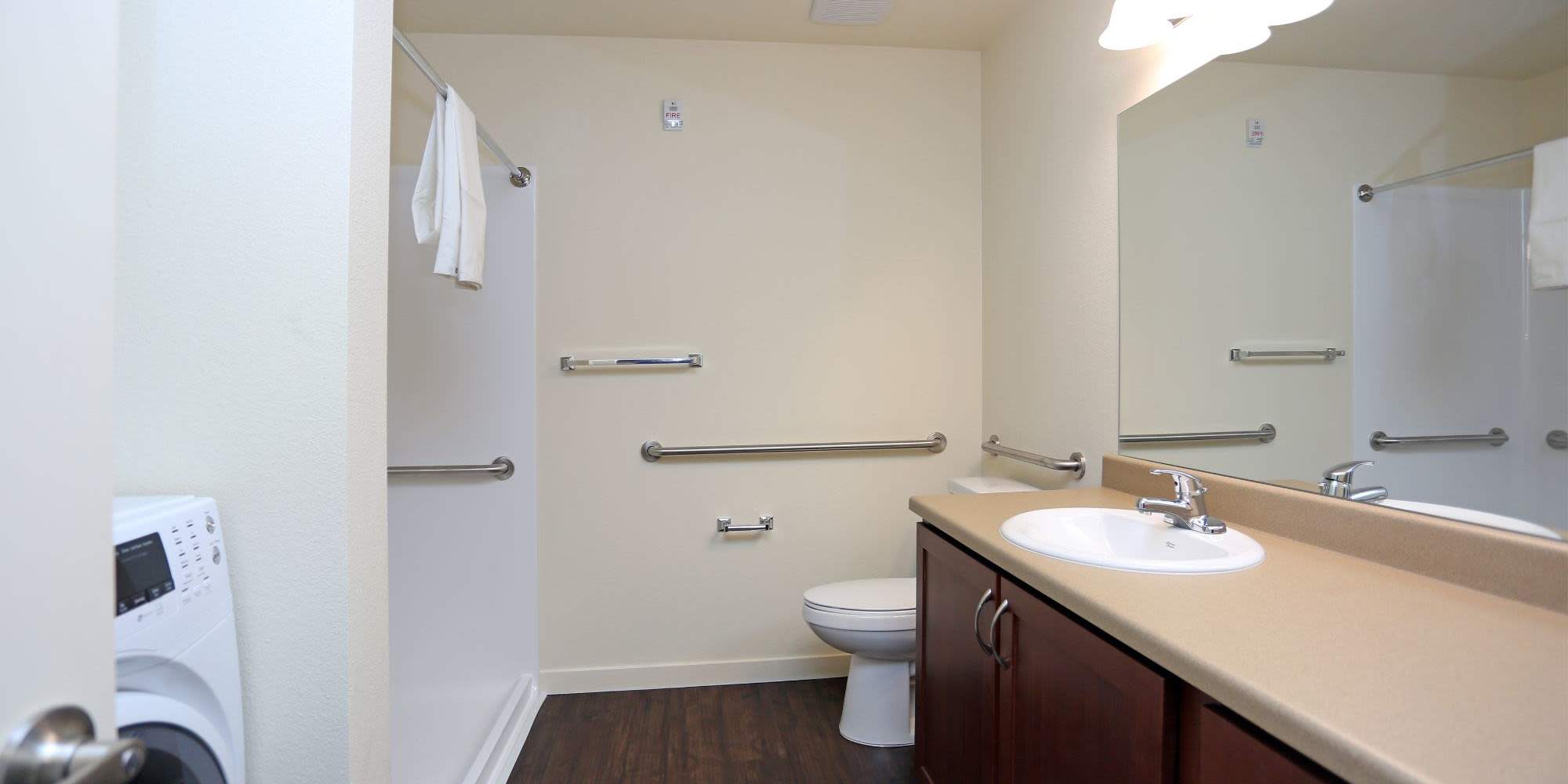 Bathroom with a large counter at Traditions at Colorado Springs in Colorado Springs, Colorado