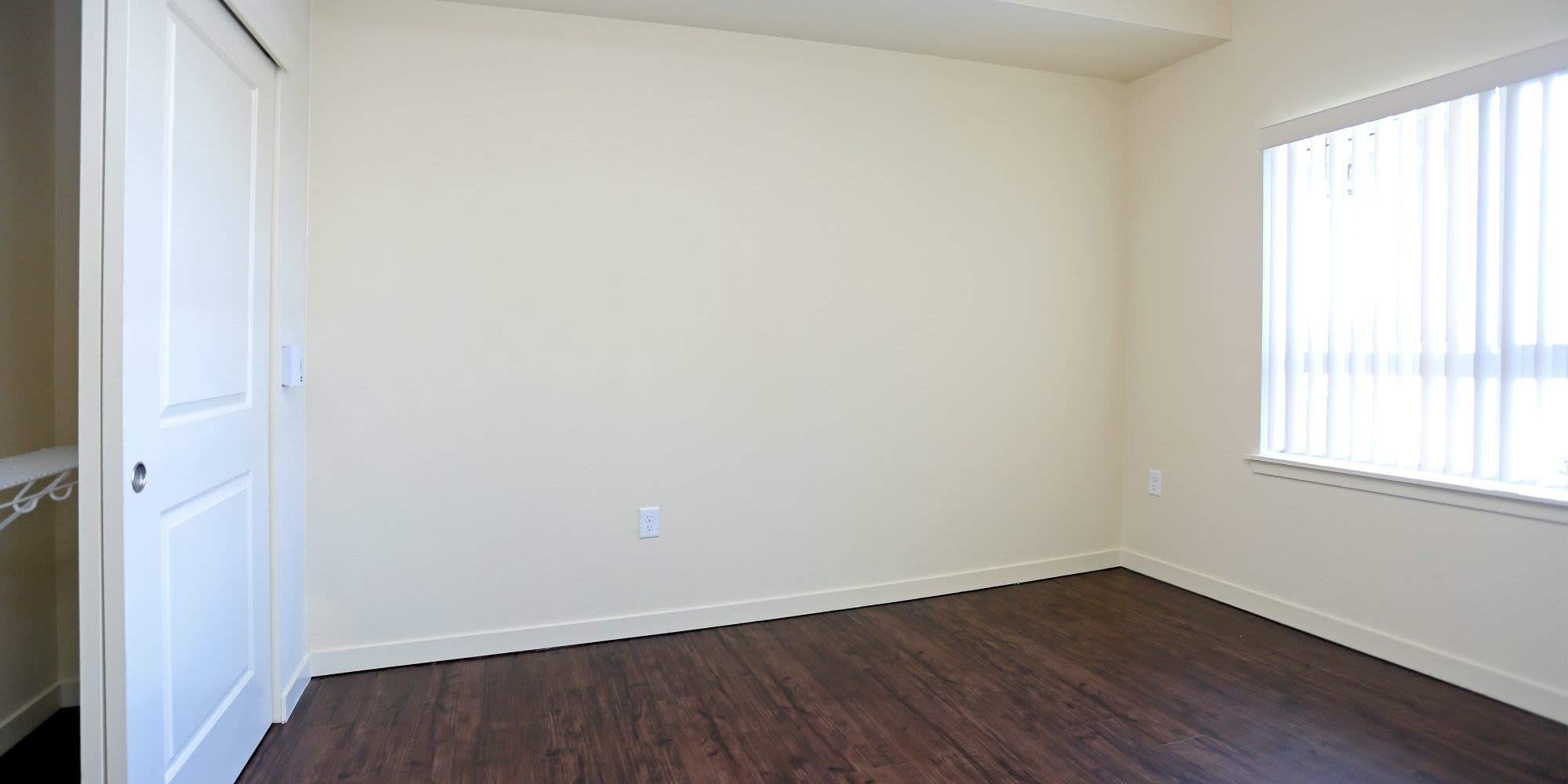 Bedroom with huge windows at Traditions at Colorado Springs in Colorado Springs, Colorado