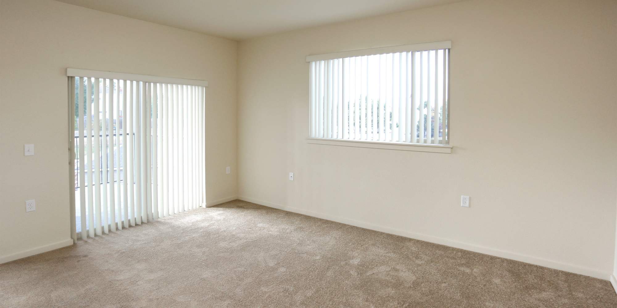 Sliding door to private balcony at Copper Creek in Colorado Springs, Colorado