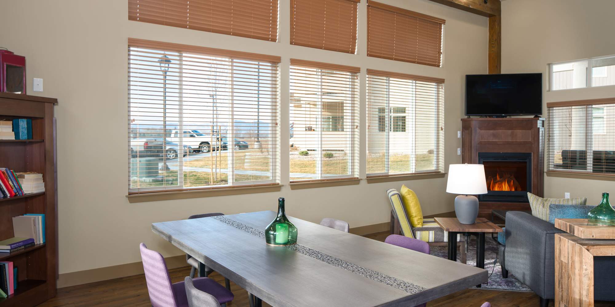 Clubhouse with fireplace at Copper Peak in Longmont, Colorado