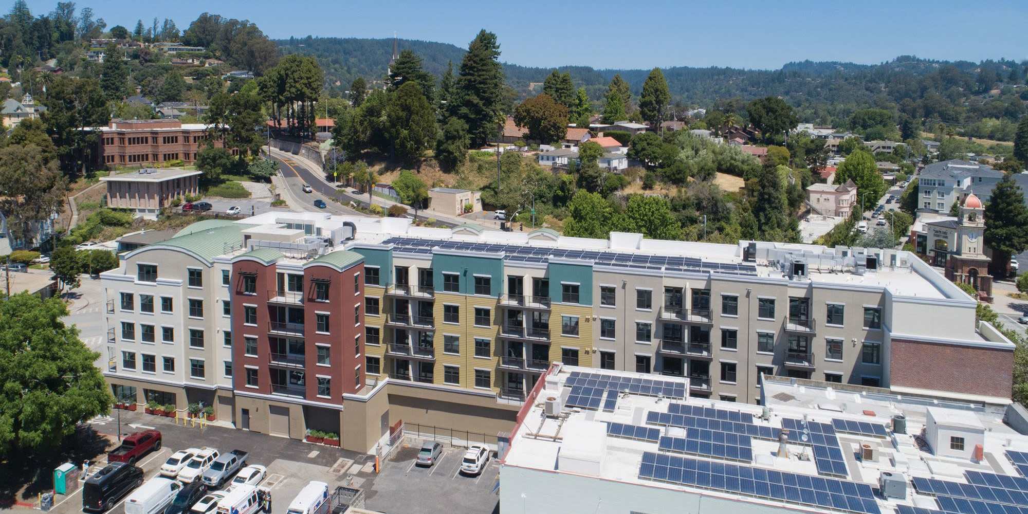 Modern apartments at Nanda on Pacific in Santa Cruz, California