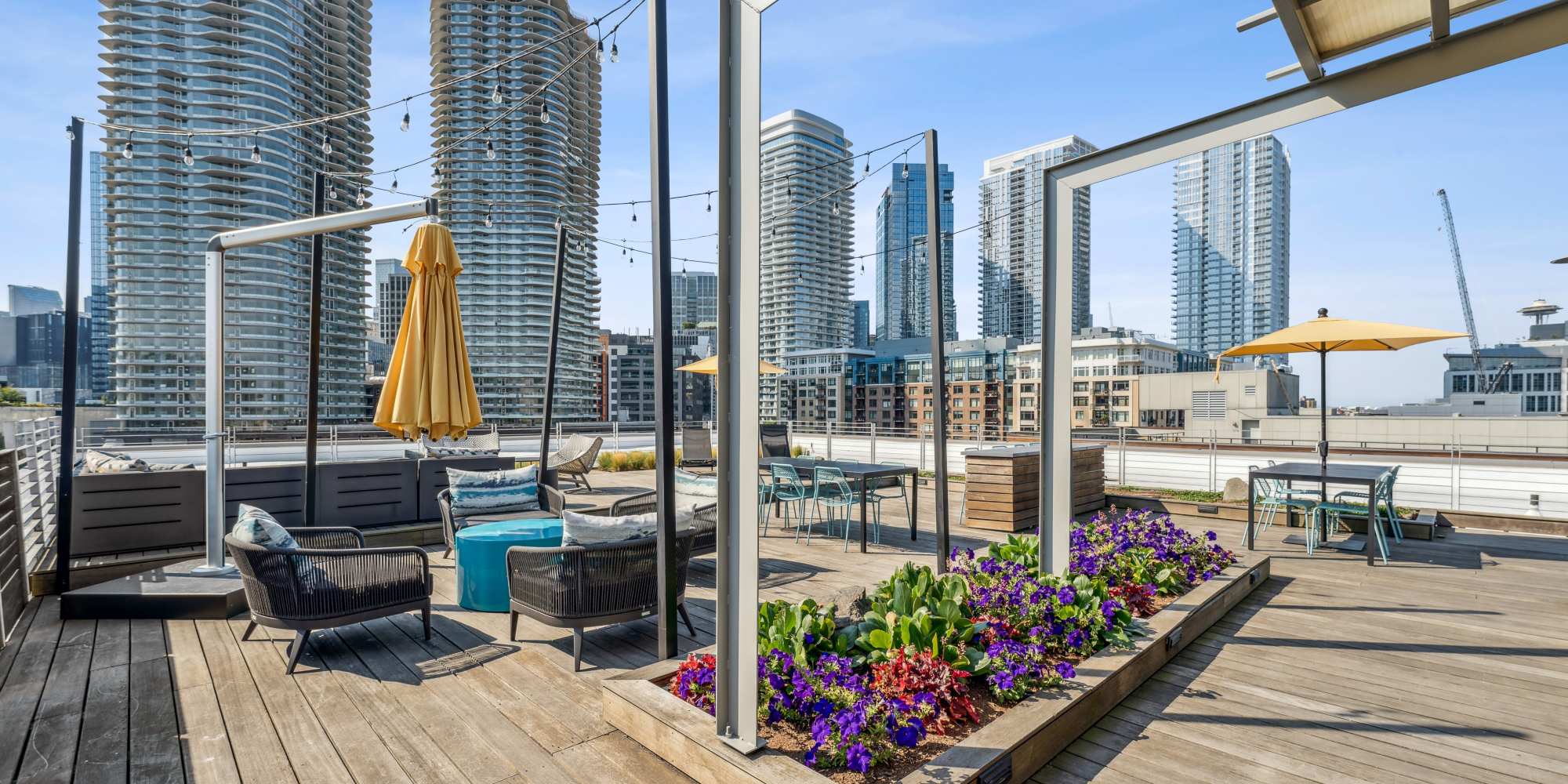 Rooftop deck at Alley South Lake Union in Seattle, Washington