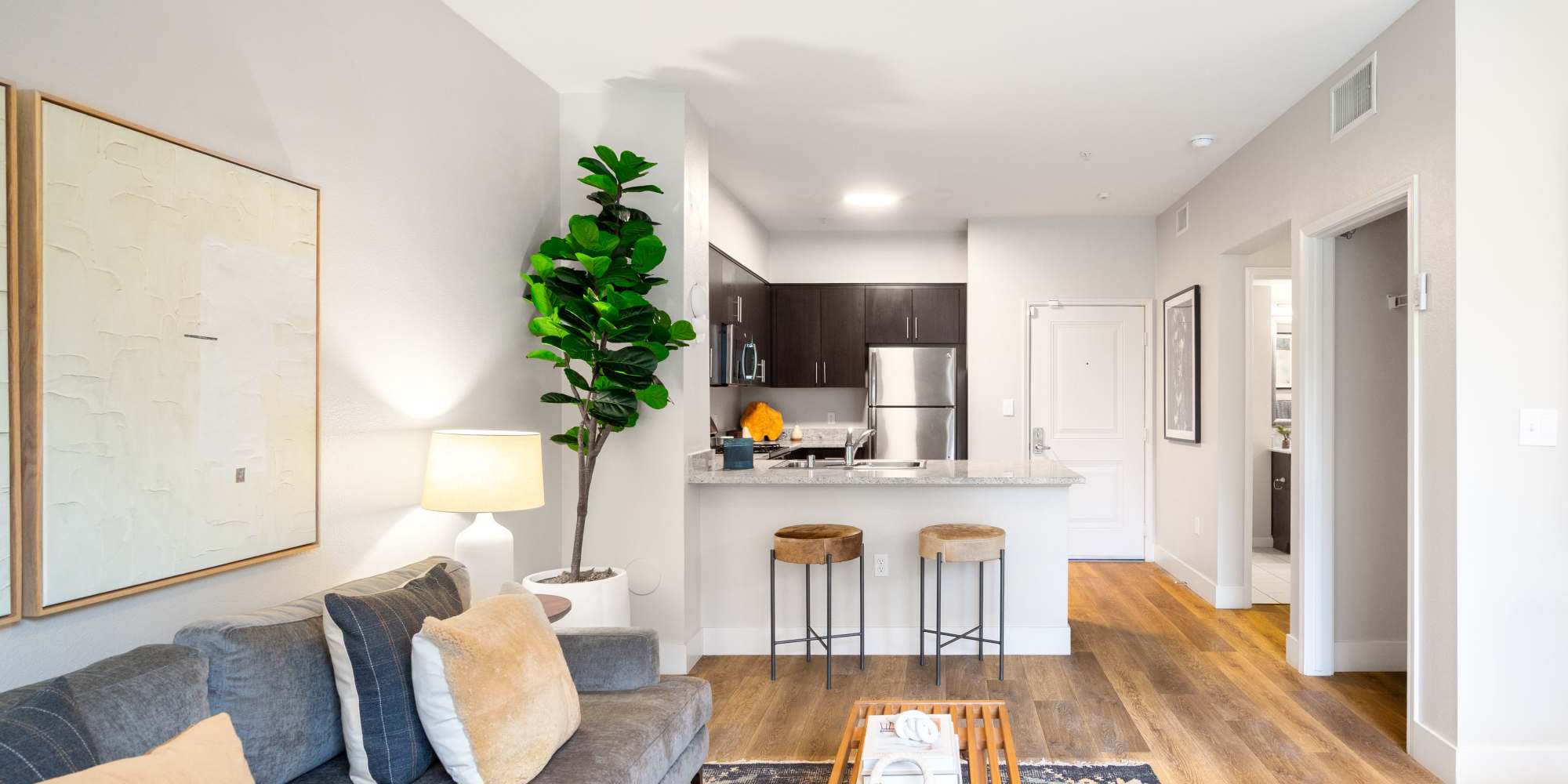 Apartment interior at Sofi Warner Center in Woodland Hills, California