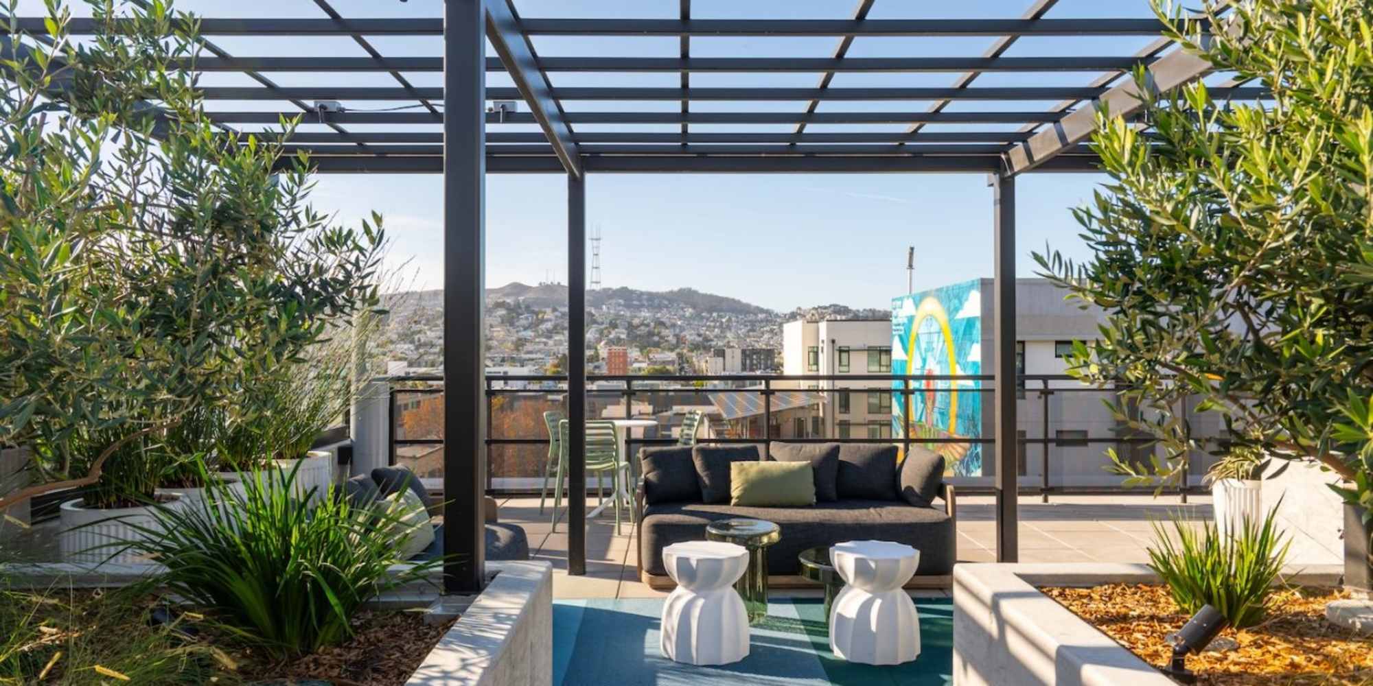 Rooftop lounge at The Fitzgerald in San Francisco, California
