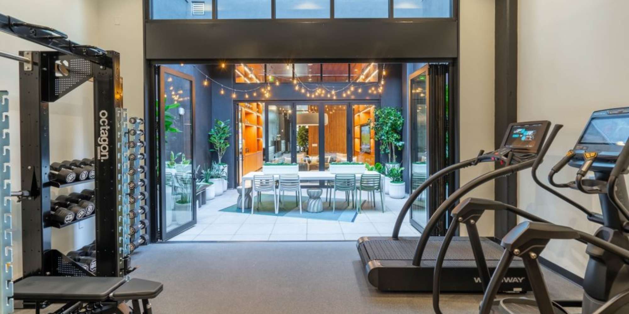 Fitness center at The Fitzgerald in San Francisco, California