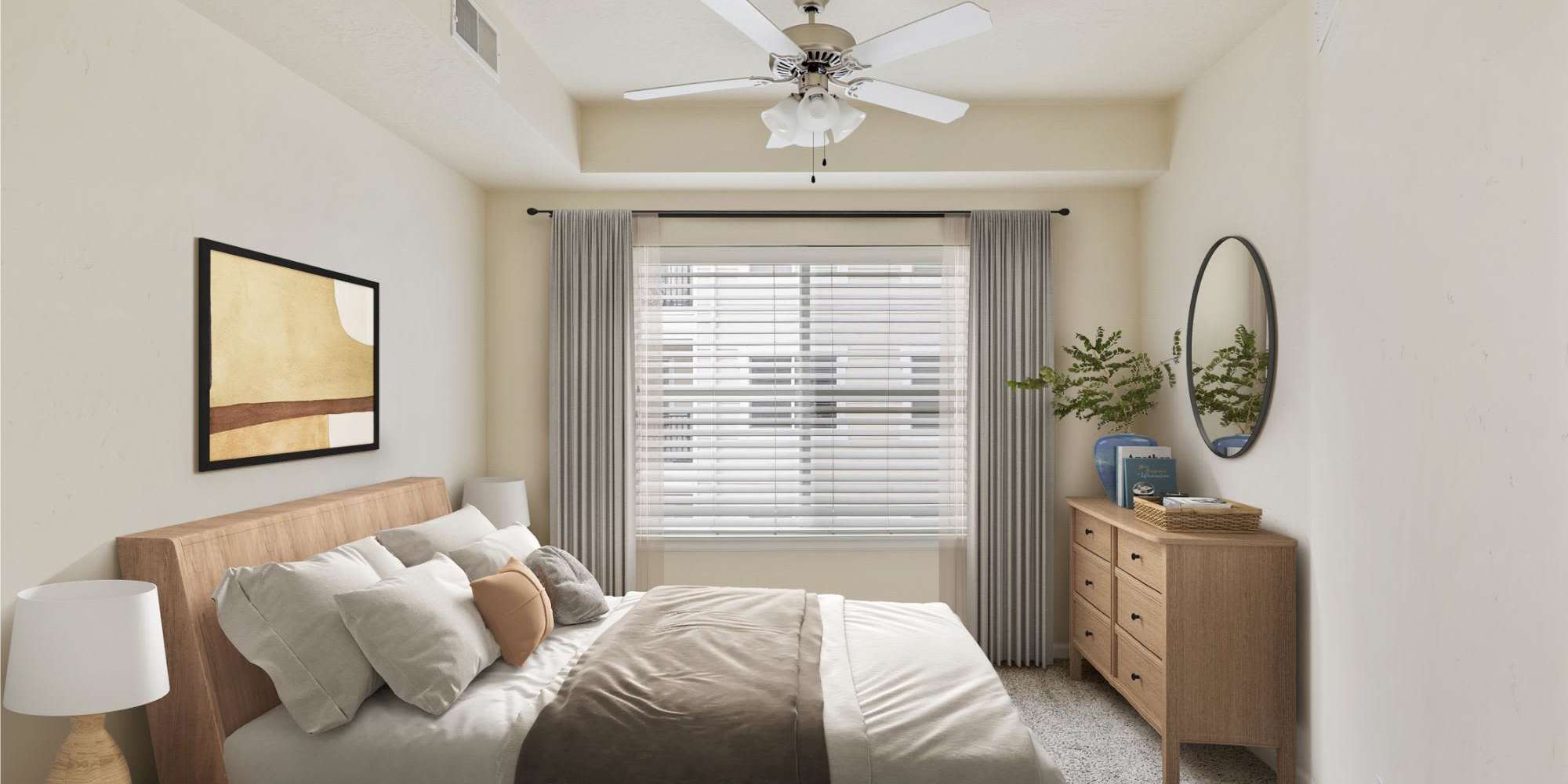 Bedroom with large window for ample natural light at Sugar Flats in Salt Lake City, Utah 