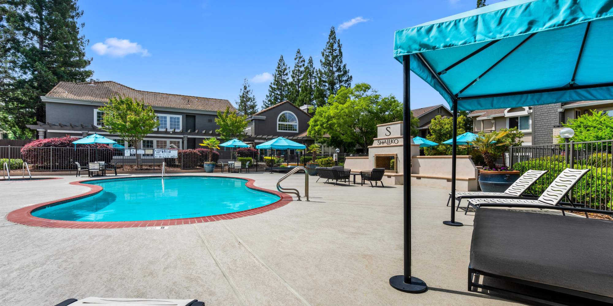 Swimming pool at apartments in Rocklin, California