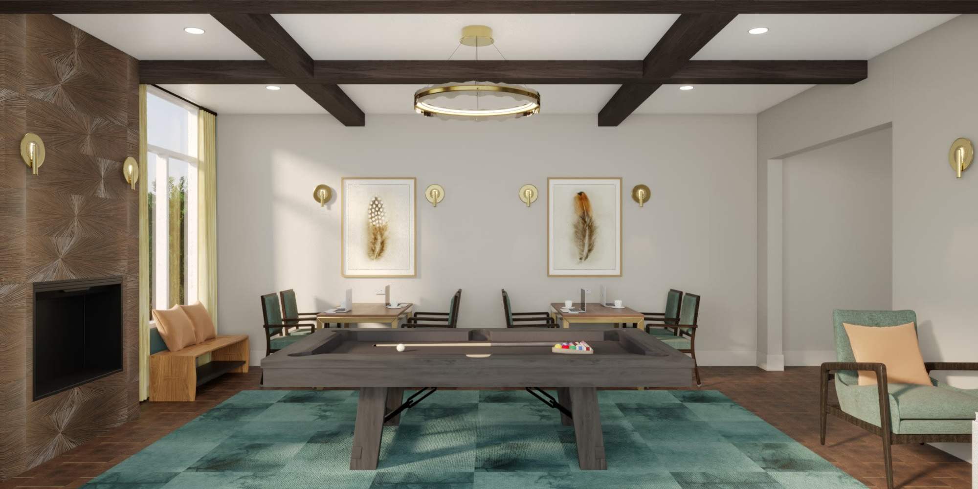 Game room at Aurora at Green Valley in Fairfield, California