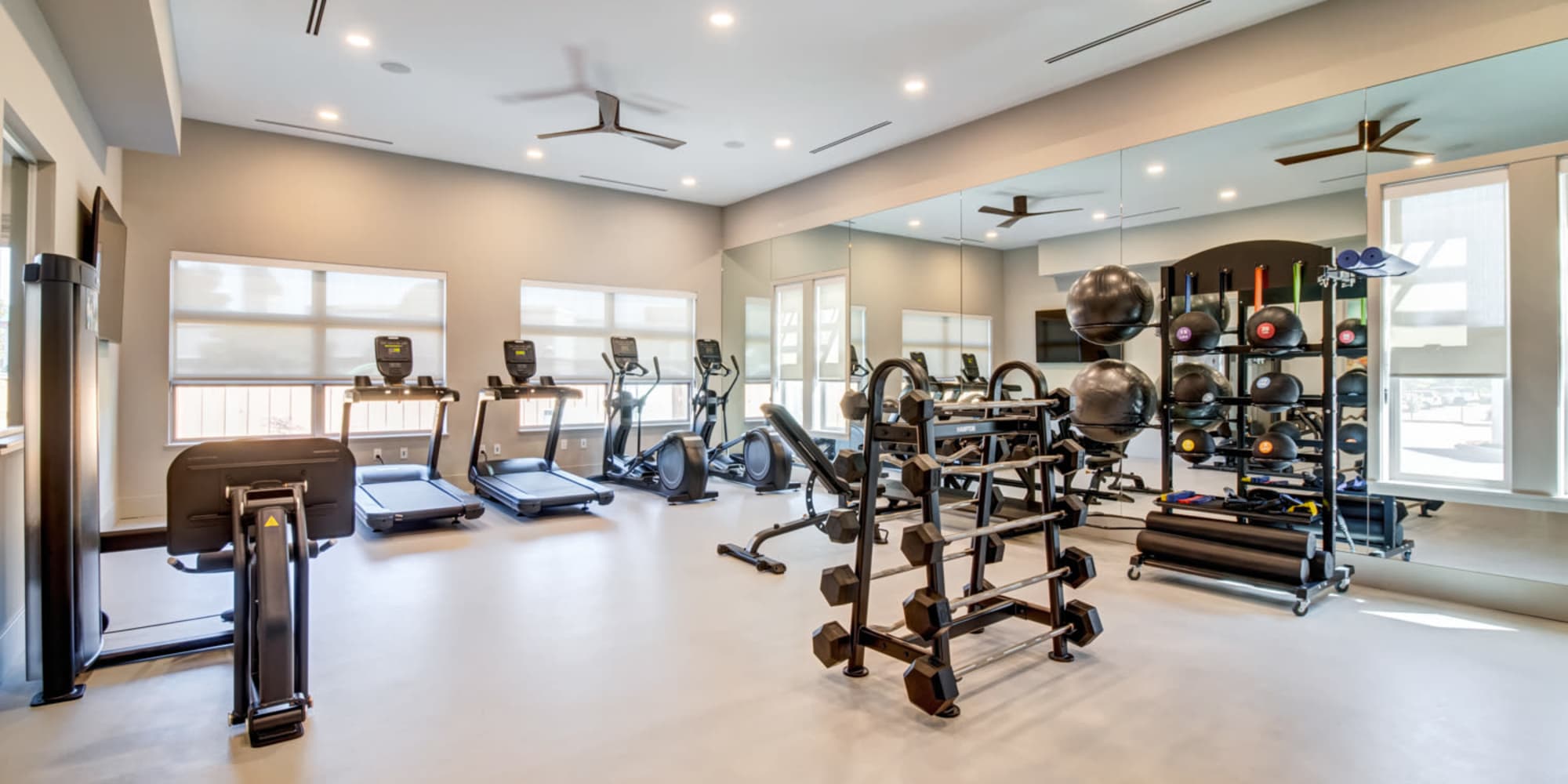 Fitness center at Aurora at Green Valley in Fairfield, California