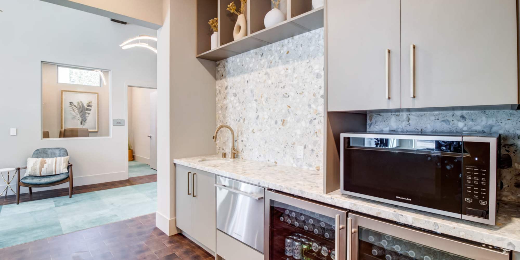 Clubhouse kitchen at Aurora at Green Valley in Fairfield, California